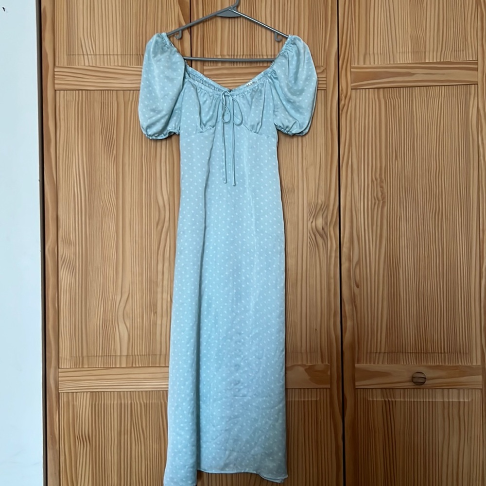 Miami Turquoise Dress with White Polka Dots Sz XS from Francesca’s